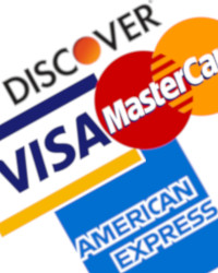 Visa, Mastercard, American Express, Discover